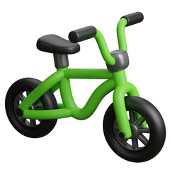3d render of green bicycle with ecology concept.