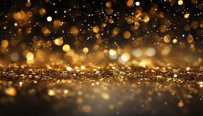 Fototapeta na wymiar Bokeh light effect with jewelry gold star background, gold stars with sparkling the golden background