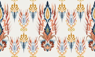 Hand draw Ikat border geometric ethnic oriental pattern traditional on black background.folklore tribal.great for textiles, banners, wallpapers, wrapping vector.