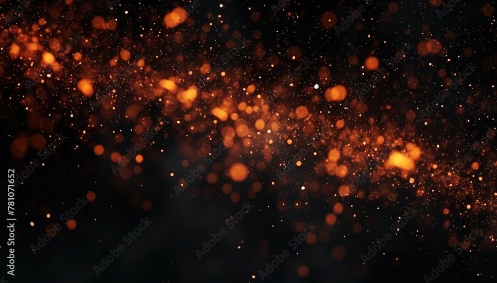 Wall mural detail of fire ember particles sparkle background, vibrant fire colors of spinning sparks