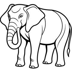 Obraz premium Asian Elephant Silhouette A Majestic Icon of the Wild