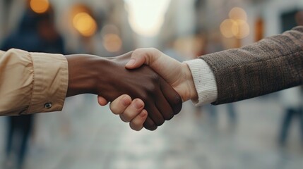 A close-up shot of a professional handshake symbolizing a successful partnership.