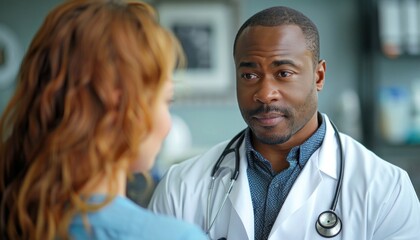 African-American Doctor Talks to Patient: Healthcare at the Highest Level