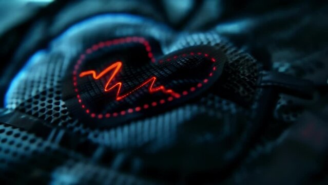 A closeup of a smart fabric patch strategically p on the chest to accurately capture breathing movements and monitor respiratory rates.