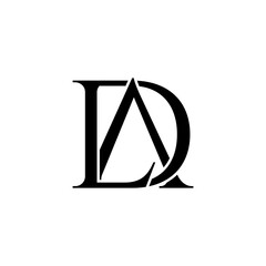 dla initial letter monogram logo design - obrazy, fototapety, plakaty