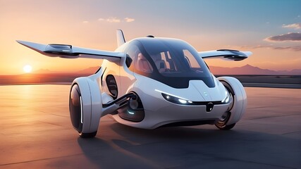 Obraz premium Front-end futuristic augmented reality automobile wireframe concept, blue background,