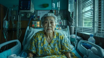 An elderly female patient occupies the elderly sick room
