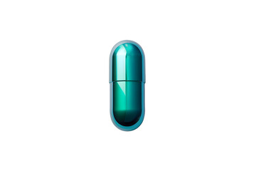 Metallic green PNG capsule. Design template for advertising vitamins, medicines, healthy lifestyle, microelements copyspace
