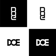 doe lettering initial monogram logo design set