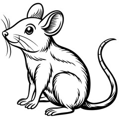 Adorable Black and White Book Mouse Illustrations