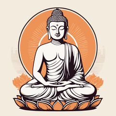 Meditating Buddha in vector form