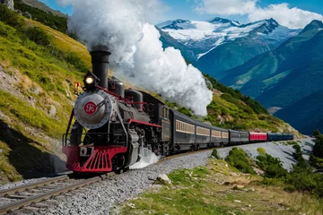 Foto op Plexiglas train in the mountains © quratul