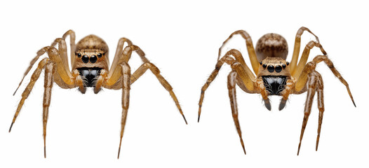 set of spiders isolated on transparent background