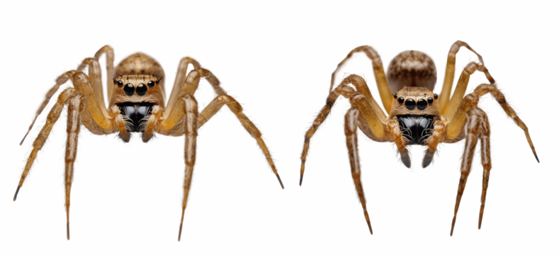 set of spiders isolated on transparent background