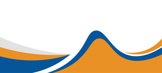 Modern blue and orange banner background design and graphic banner pattern background template with dynamic wave shapes	