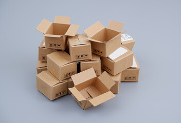 Many shipping carton boxes Packing and shipping concept.	