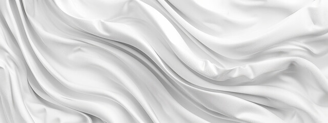 Abstract white background with smooth waves and folds - obrazy, fototapety, plakaty
