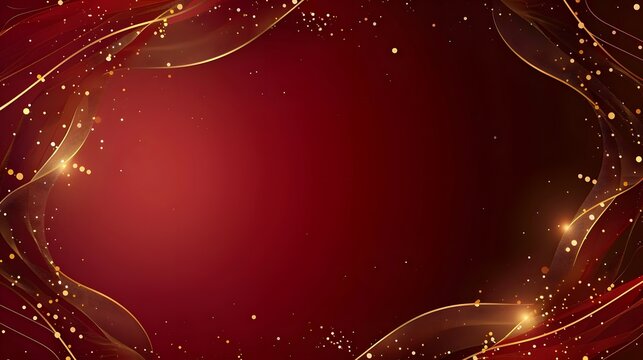 a red background with golden decorative borders