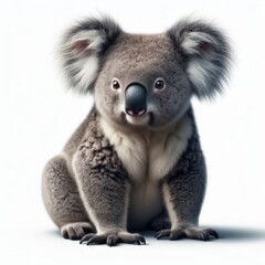 Image of isolated koala against pure white background, ideal for presentations
