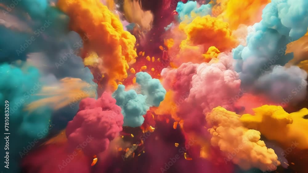 Aufkleber a mesmerizing display of psychedelic explosions the eye with a burst of color.