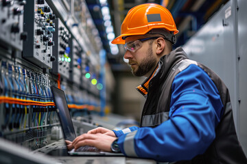 Engineer analyzing data center operations