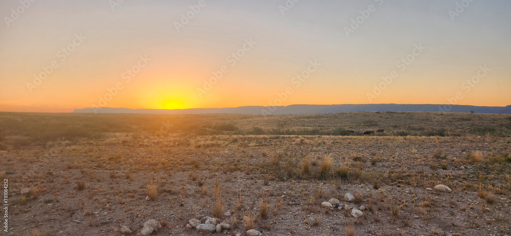 Wall mural a scenic sunset view of desolate desert landscape in new mexico.