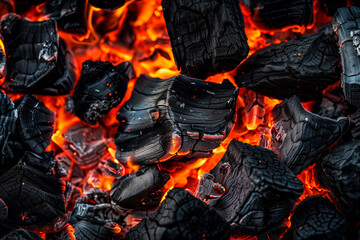 Fiery close-up of glowing embers