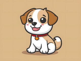 Fototapeta premium A cute cartoon dog with simple lines