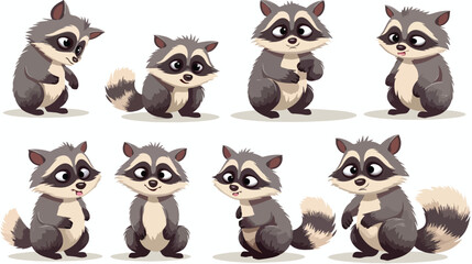 Funny Raccoon with Dexterous Front Paws and Ringed