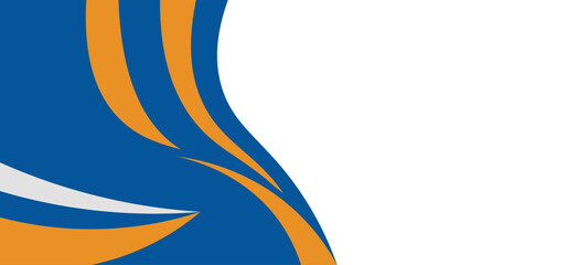 Modern blue and orange banner background design and graphic banner pattern background template with dynamic wave shapes	