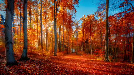 Stunning Autumn Forest Landscape In Rich Colors -- High Resolution Image