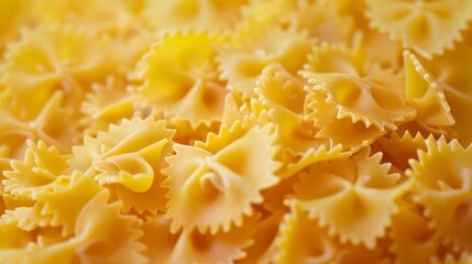 A stack of pasta with plenty of yellow sauce