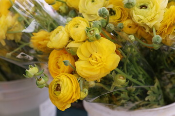 yellow ranunculus bouquet