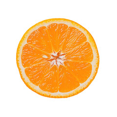 Half of an orange cut in half