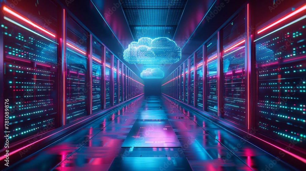 Aufkleber cloud computing with secure data transmission, emphasizing the reliability of cloud services