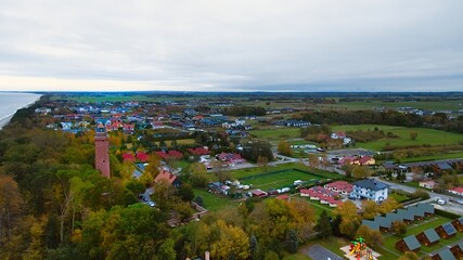 Captured by drone on a cloudy November day, the Gąski panorama. © Grzegorz