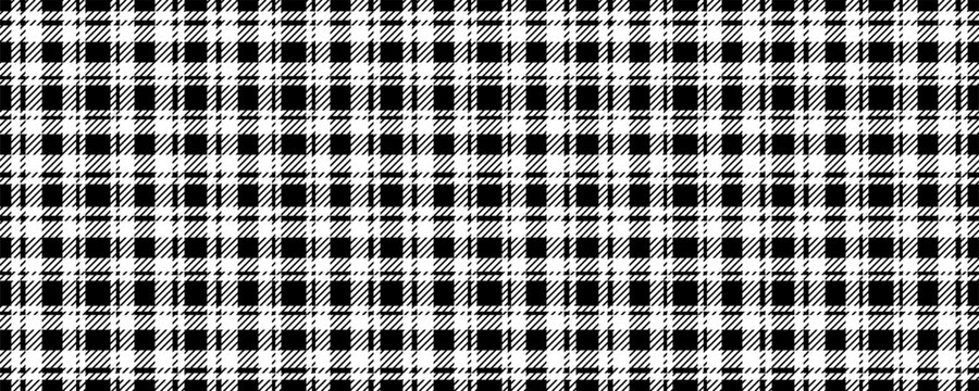 black white tartan seamless pattern