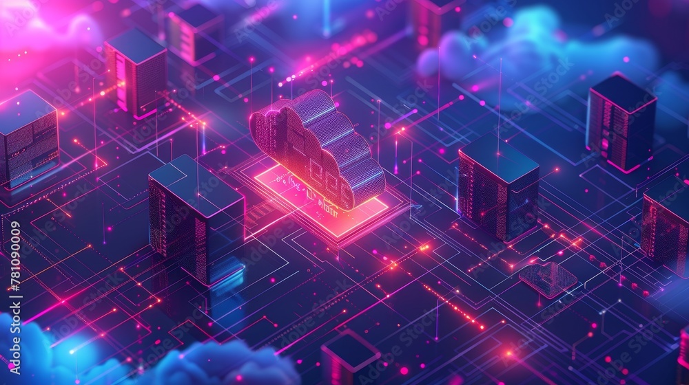 Poster cloud migration: illustrating the evolution of data storage from local machines to cloud-based servi