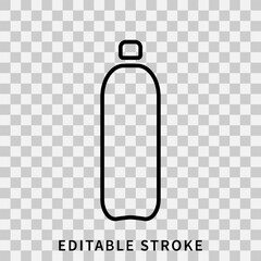 Bottle icon isolated on transparent background. Vector editable stroke