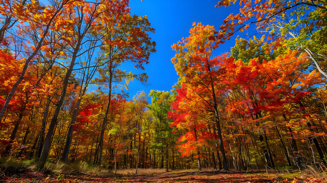 Stunning Autumn Forest Landscape In Rich Colors -- High Resolution Image