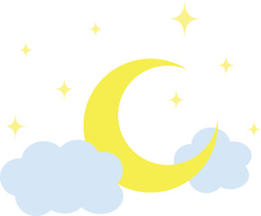 moon cloud sparkle star illustration night sky element