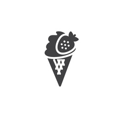 Strawberry ice cream vector icon - 781091067