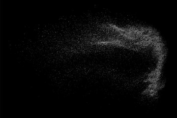 White texture on black background. Light pattern textured. Abstract grain noise. Water realistic effect. Illustration, EPS 10.	 - 781091206