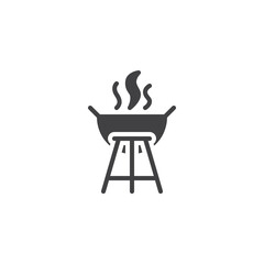 BBQ grill with flames vector icon - 781091806