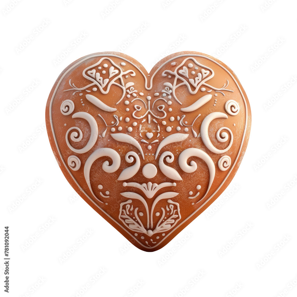 Poster heart-shaped cookie with a pattern design