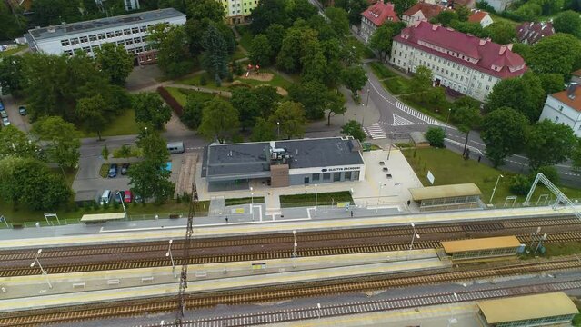 Western Railway Station Olsztyn Zachodni Dworzec Kolejowy Aerial View Poland