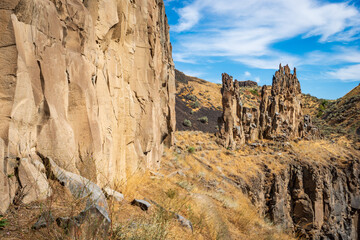 Jagged Rock Formations at Palouse Falls State Park, Washington State