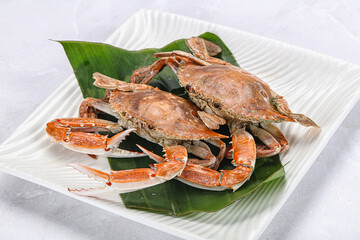 Yummy boiled crab in the plate