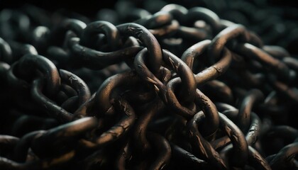 3d image of tangled metal chains