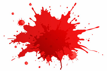 red-color--watercolor-splash--white-background